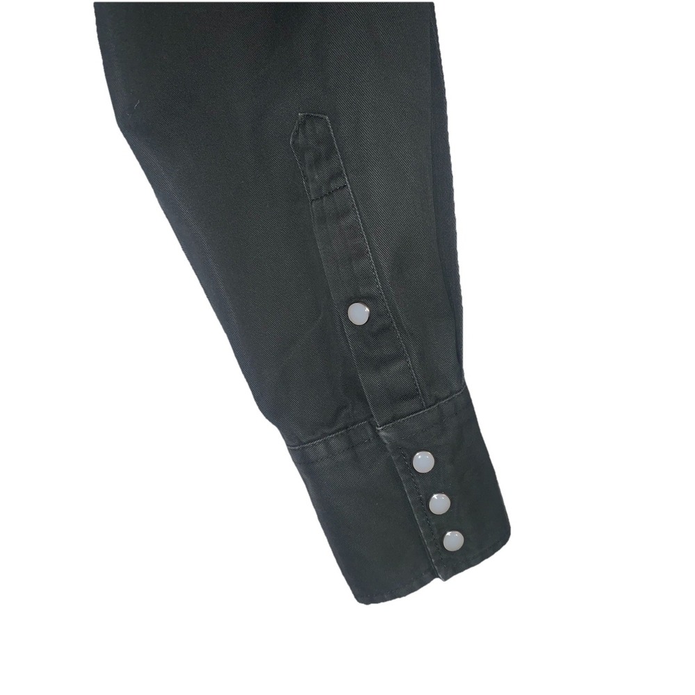 Wrangler Cowboy Cut Shirt Pearl Snap Button Mens M Black Western Rodeo Casual - Picture 12 of 14